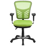 Green Siyer Mid Back Mesh Multifunction Ergonomic Office Chair With Adjustable Arms 